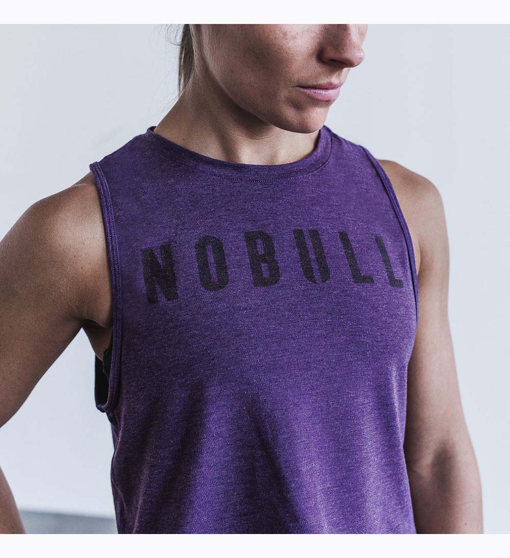 Women NOBULL Muscle Tanks Purple | KEMPU-9601