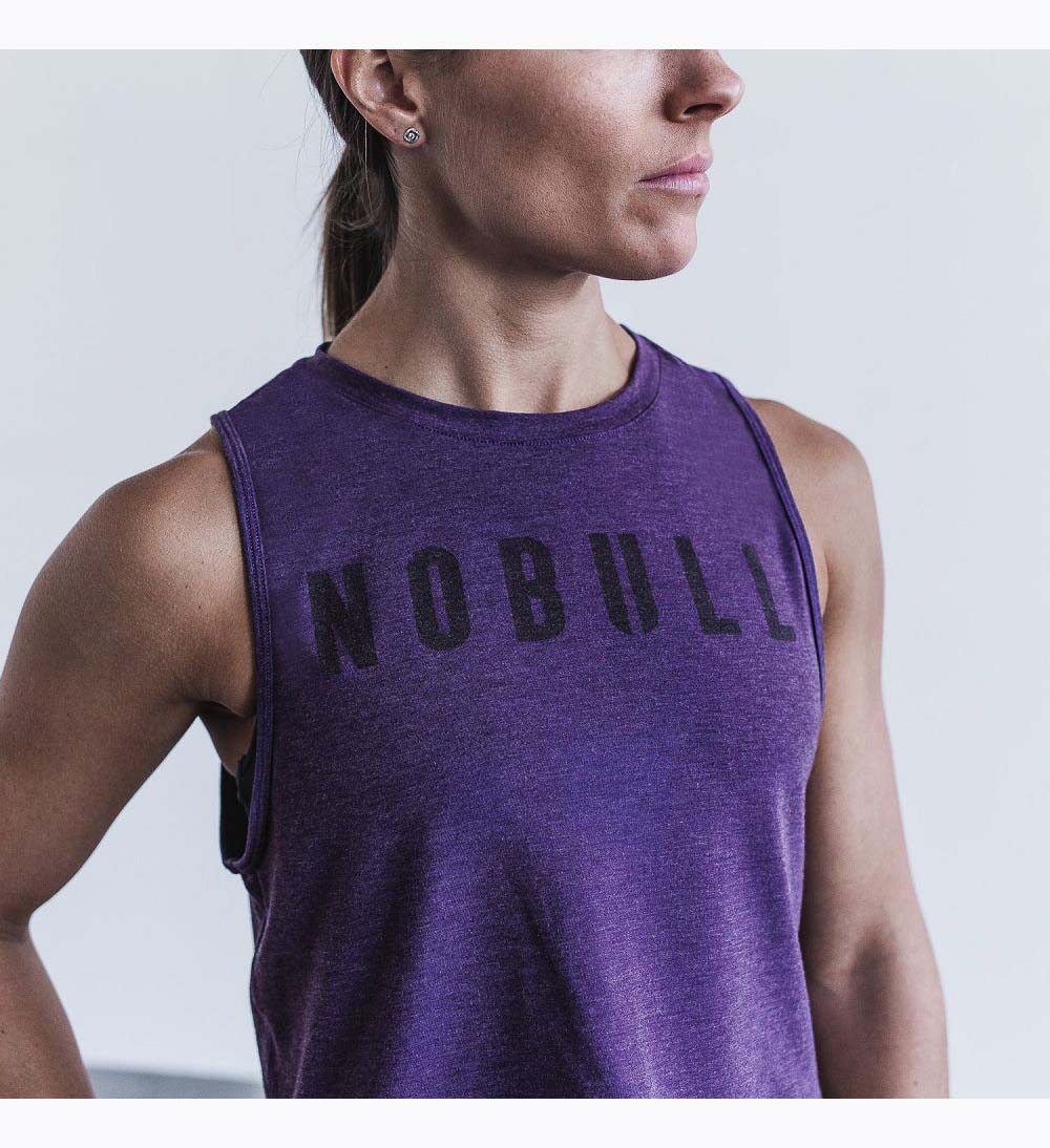 Women NOBULL Muscle Tanks Purple | KEMPU-9601