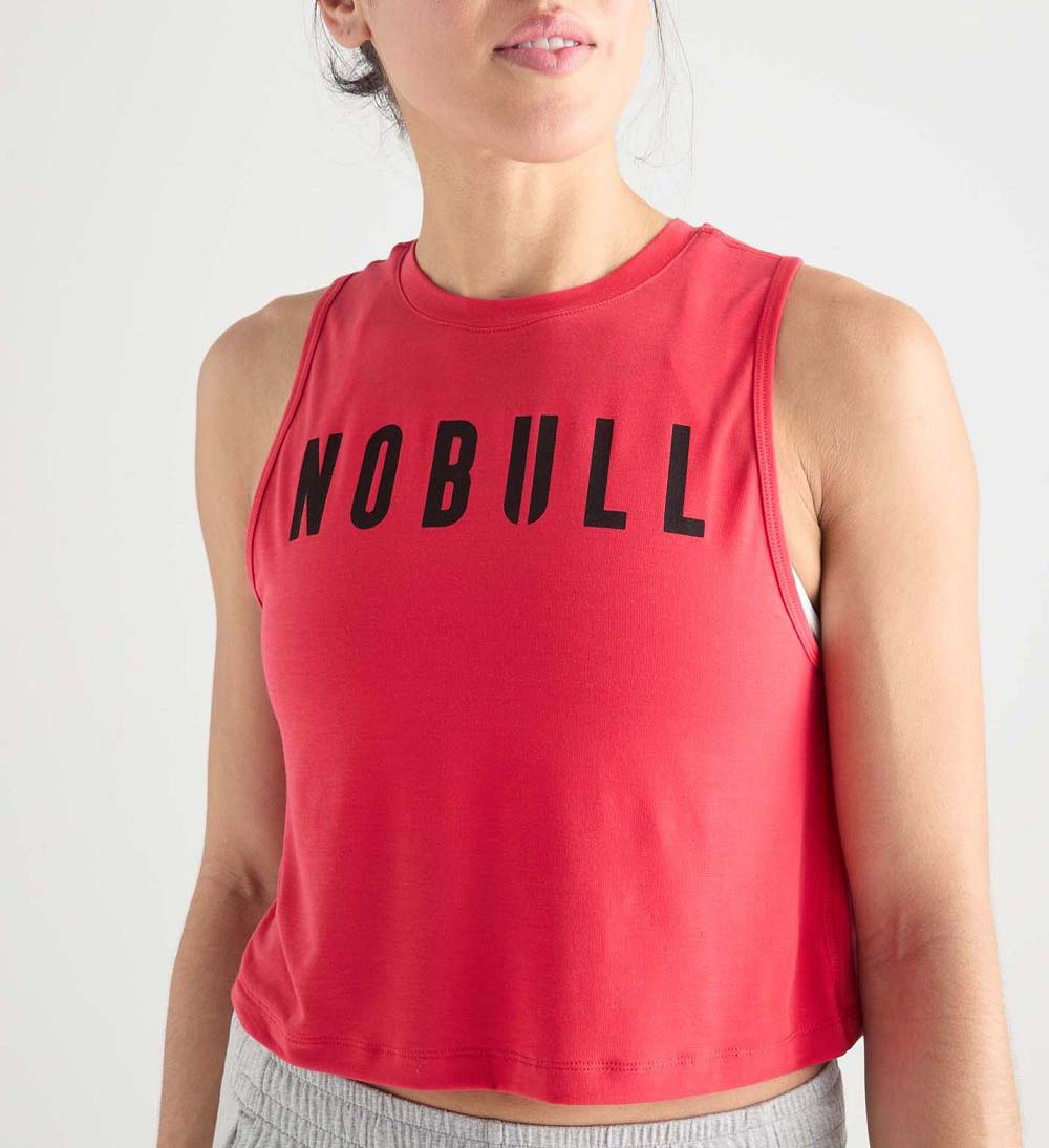 Women NOBULL Muscle Tanks True Red | WXPHJ-1278