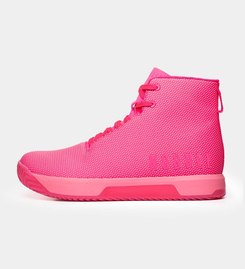 Women NOBULL Neon High-Top IMPACT Training Shoes Neon Pink | QCPZE-3280