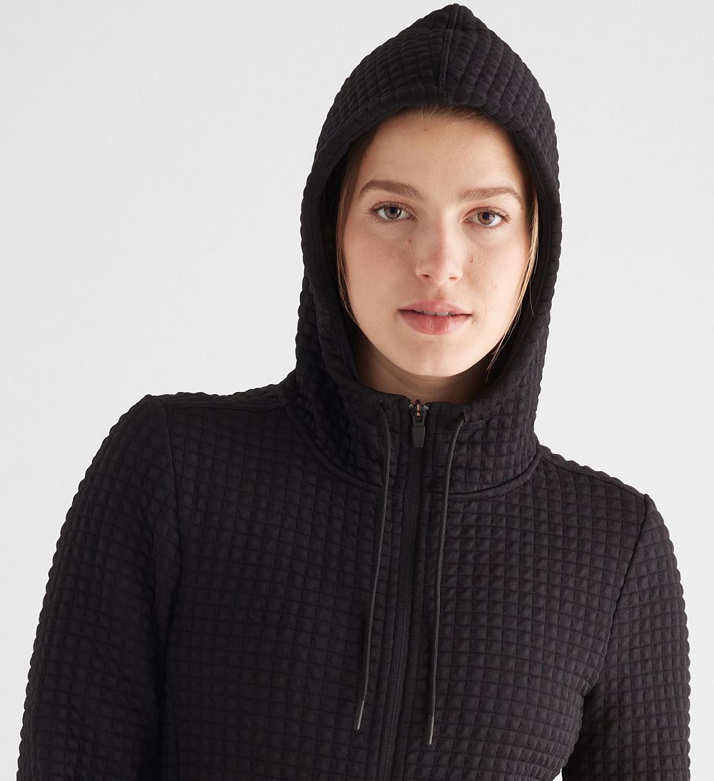 Women NOBULL Quilted Zip-Up Jacket Black | XBUSZ-3801