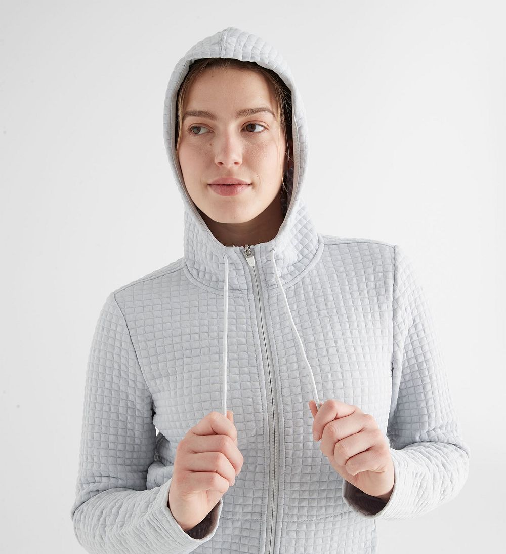 Women NOBULL Quilted Zip-Up Jacket Glacier Grey | ZDGYR-2386