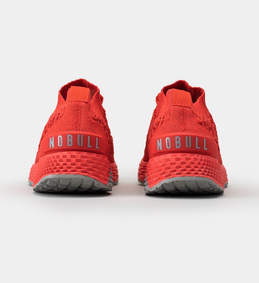 Women NOBULL Reflective ASPIRE Running Shoes Bright Red Reflective | QVLIB-4198