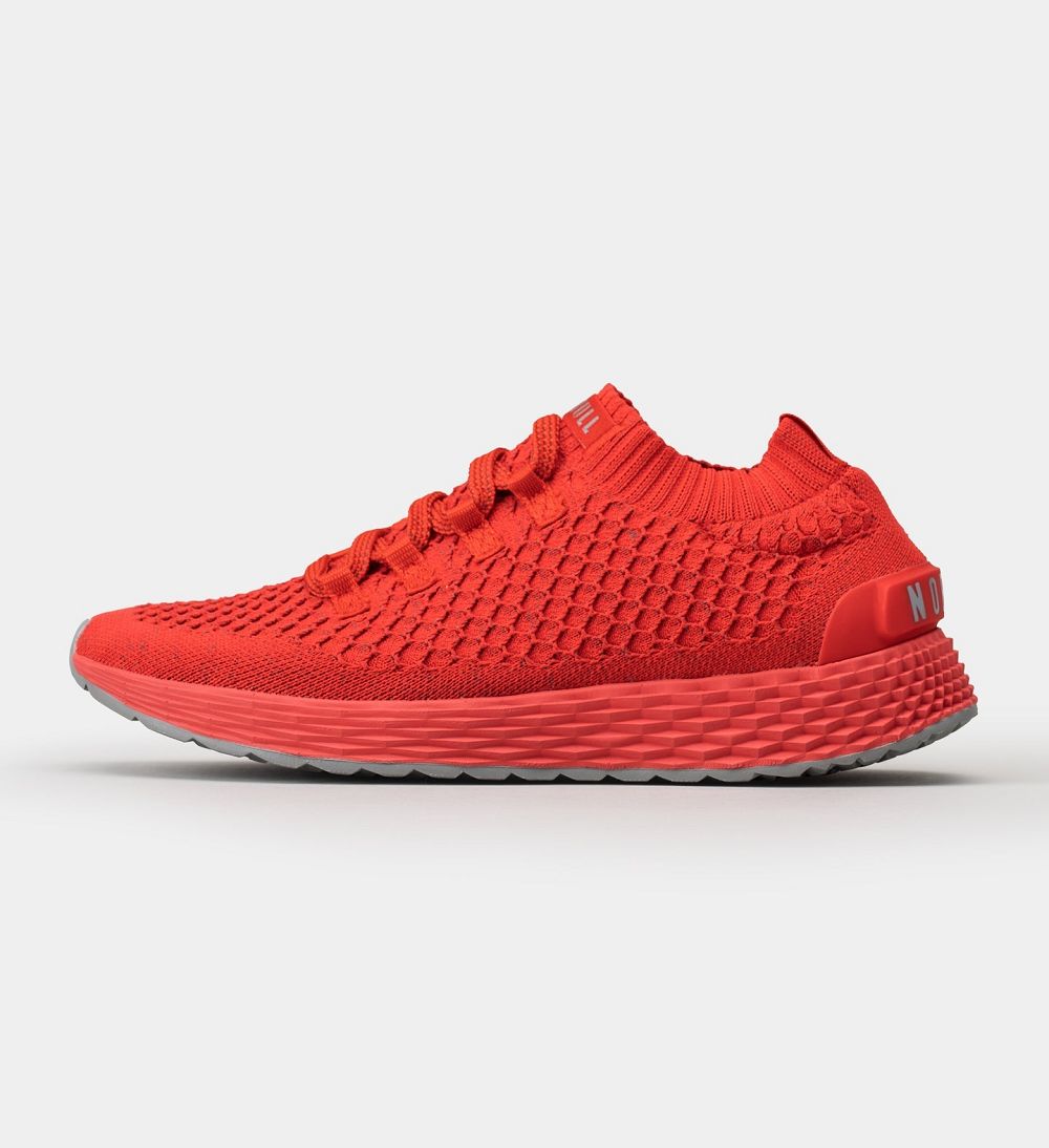 Women NOBULL Reflective ASPIRE Running Shoes Bright Red Reflective | QVLIB-4198