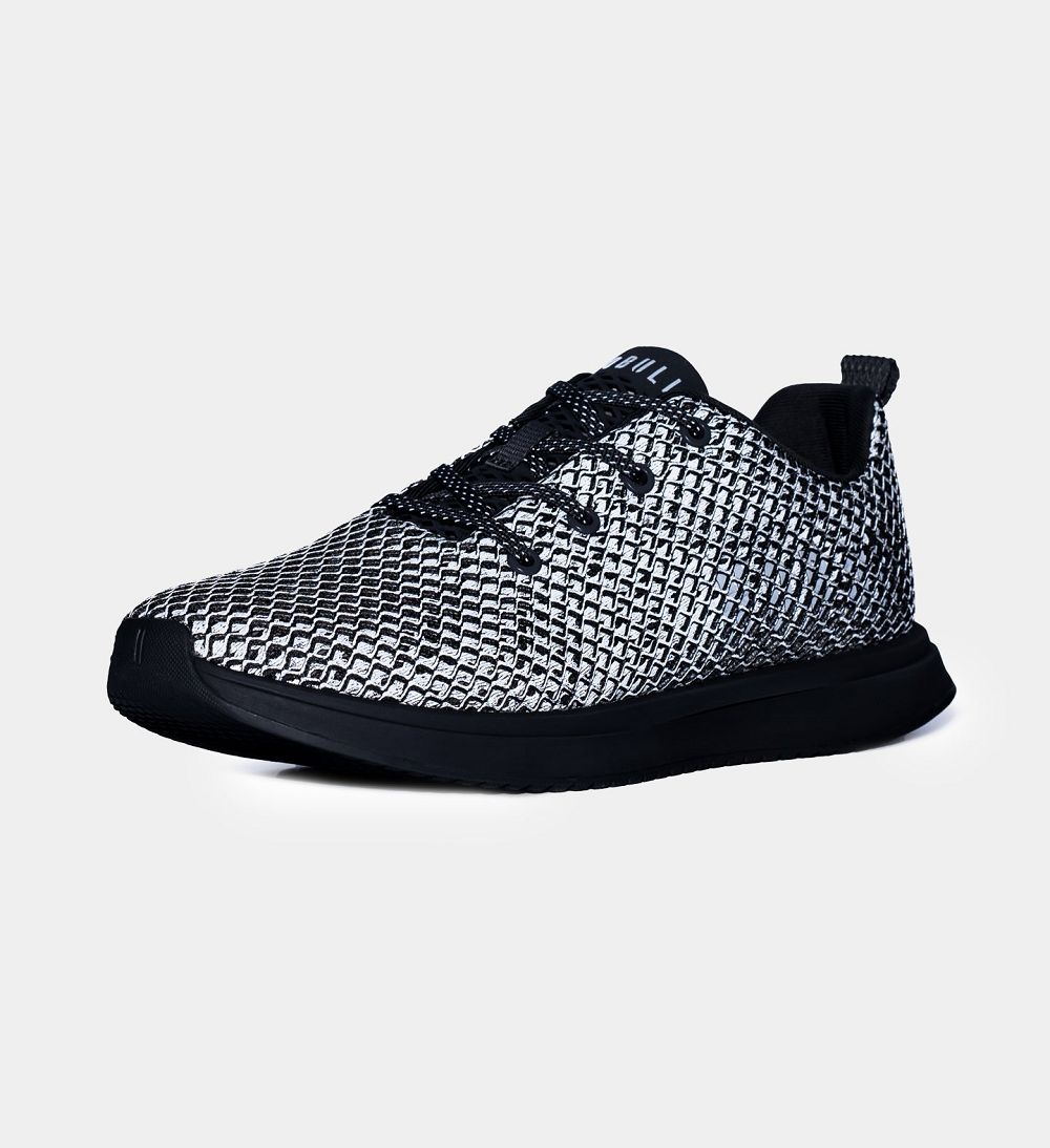 Women NOBULL Reflective Mesh Running Shoes Dark Grey Reflective | VPNGF-2835