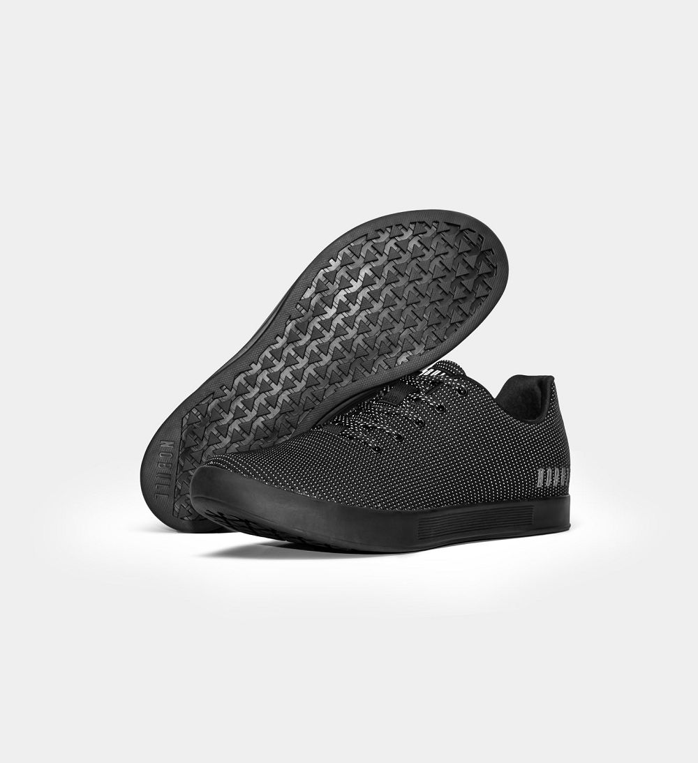 Women NOBULL Reflective Woven Cupsole Training Shoes Black Reflective | VNZSE-7219