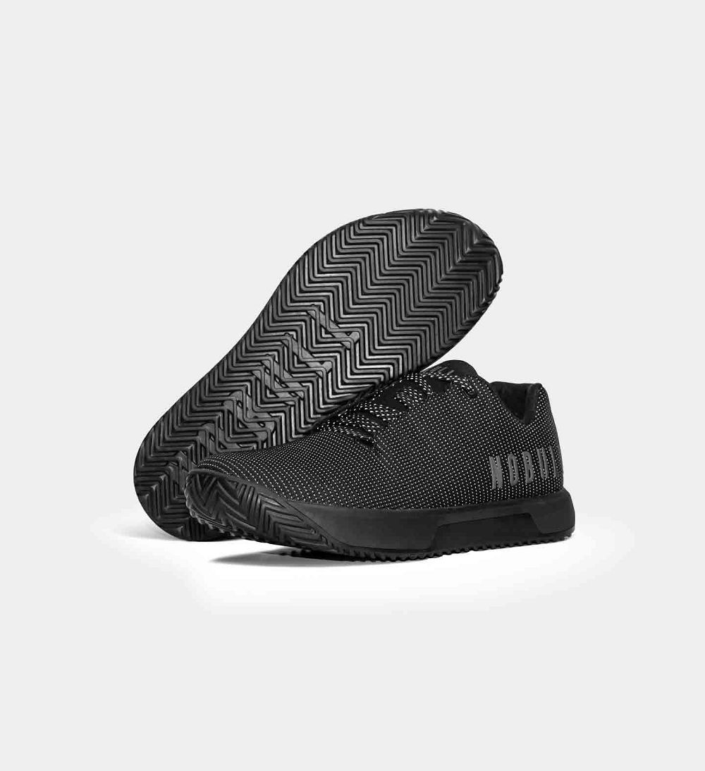 Women NOBULL Reflective Woven IMPACT Training Shoes Black Reflective | ICRWY-6102