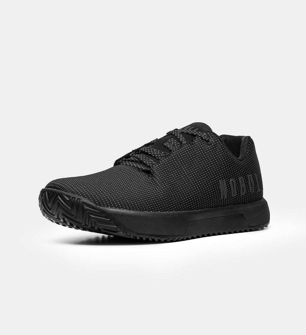 Women NOBULL Reflective Woven IMPACT Training Shoes Black Reflective | ICRWY-6102