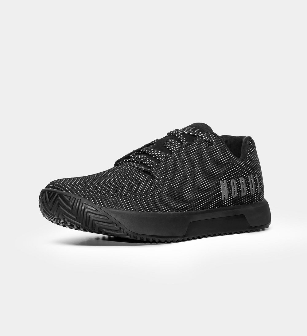 Women NOBULL Reflective Woven IMPACT Training Shoes Black Reflective | ICRWY-6102