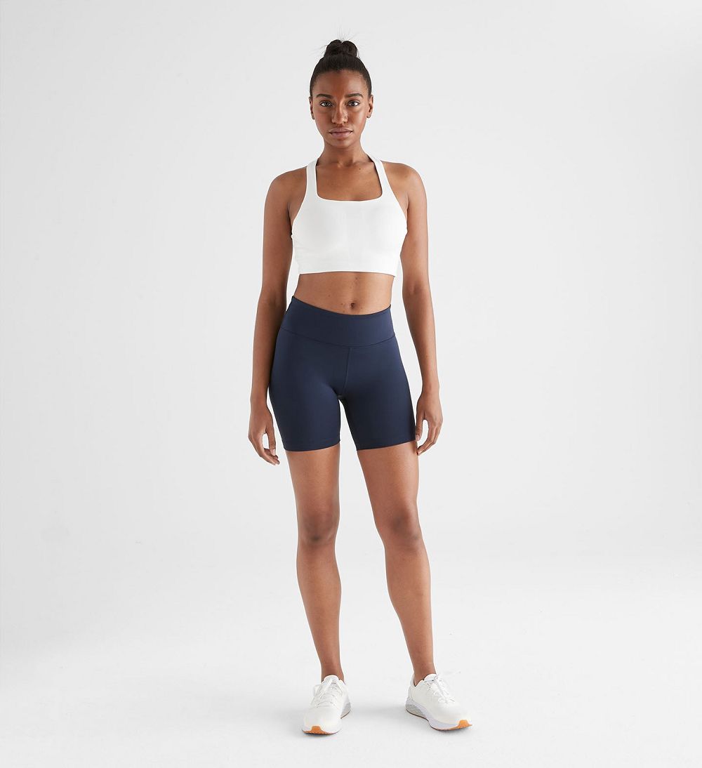 Women NOBULL Sleek Crossback (A-C) Sports Bra White | FLRVP-8629