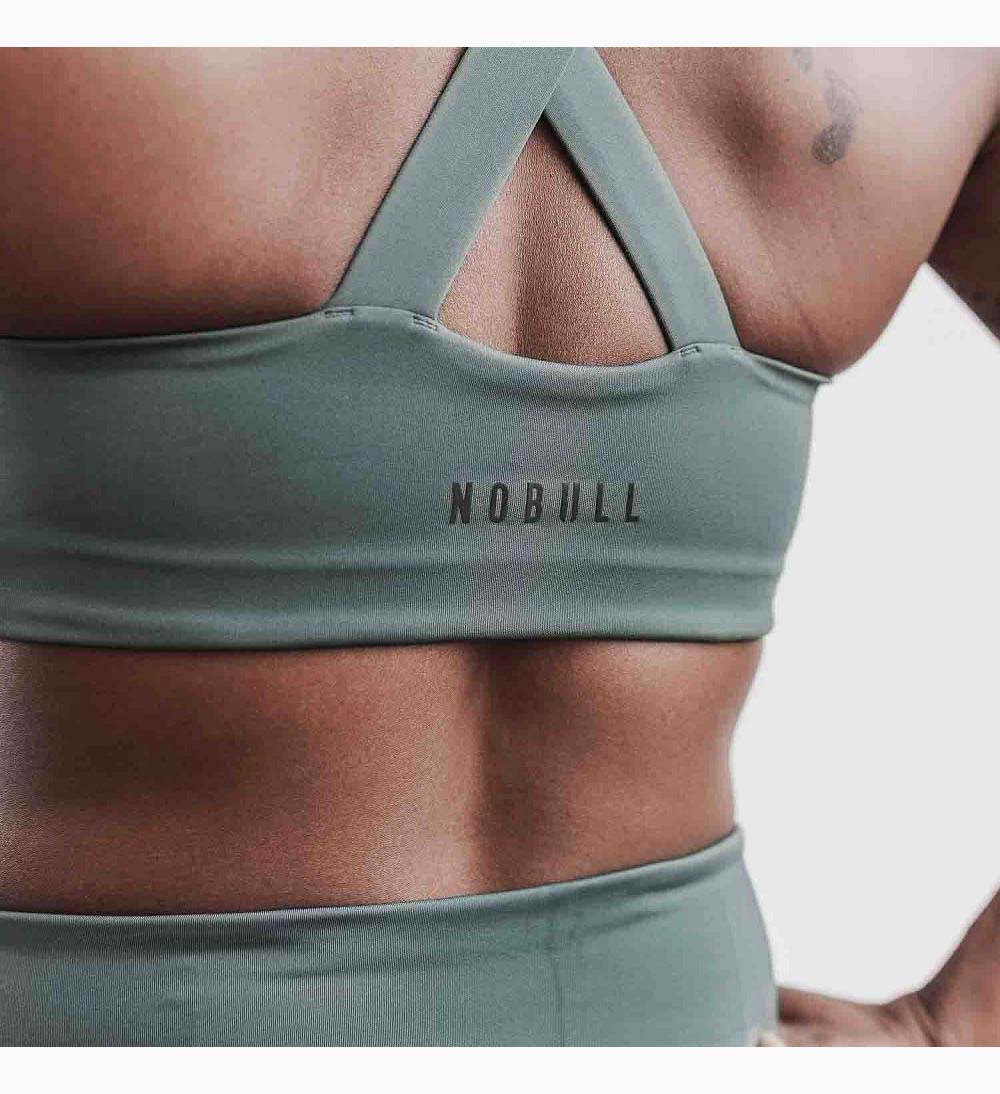 Women NOBULL Sleek Crossback (A-C) Sports Bra Dark Grey | ISWPE-3769