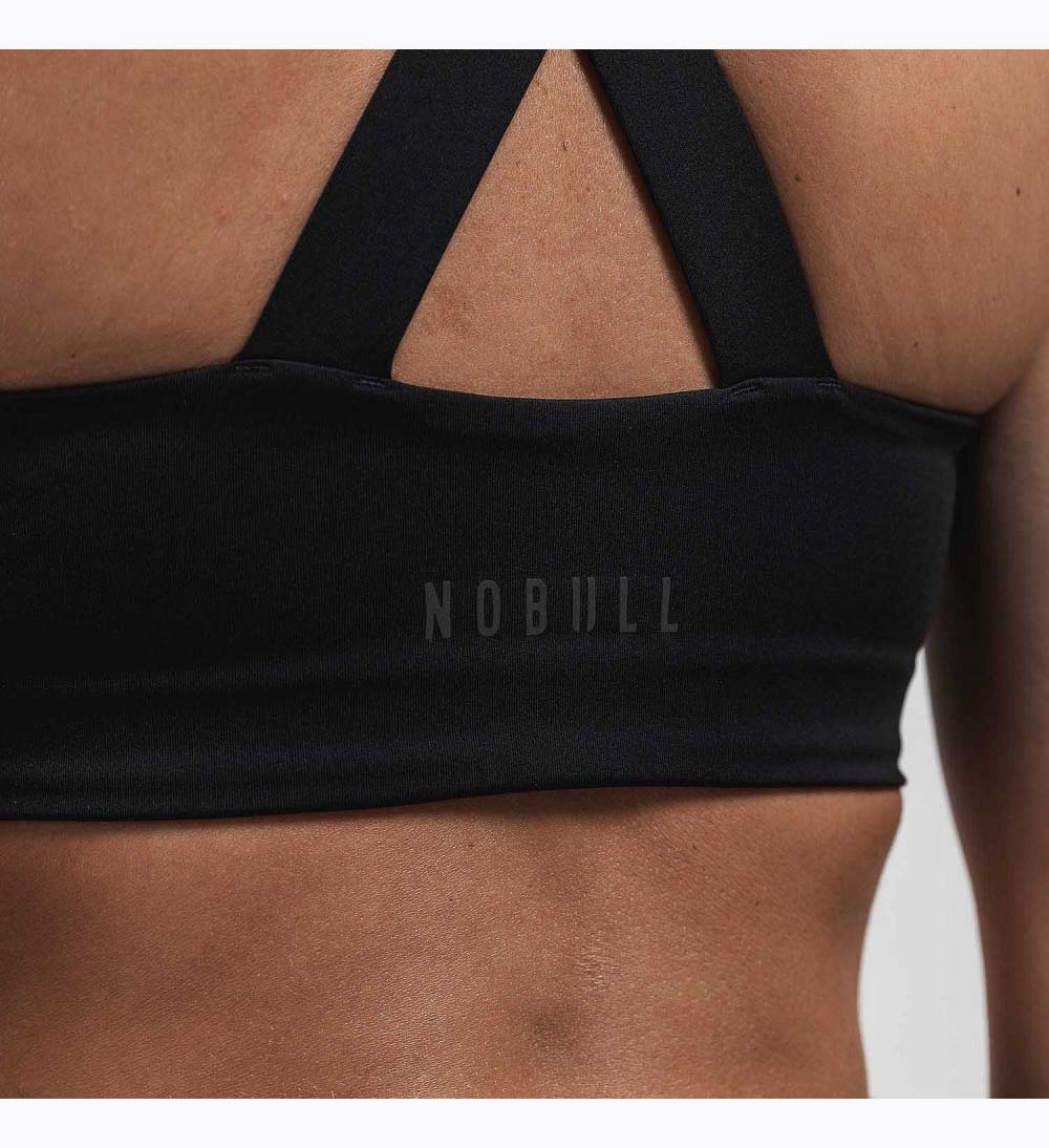 Women NOBULL Sleek Crossback (D-DD) Sports Bra Black | ZIMBF-6029