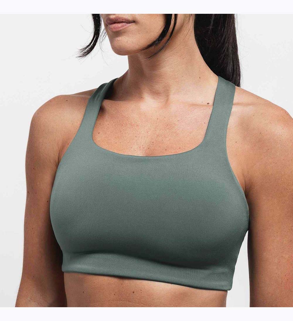 Women NOBULL Sleek Crossback (D-DD) Sports Bra Dark Grey | SREZK-8307