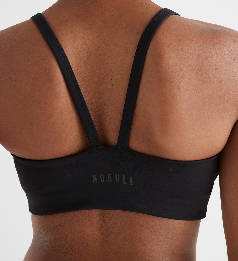 Women NOBULL Sleek V-Back (A-C) Sports Bra Black | LXERZ-2510