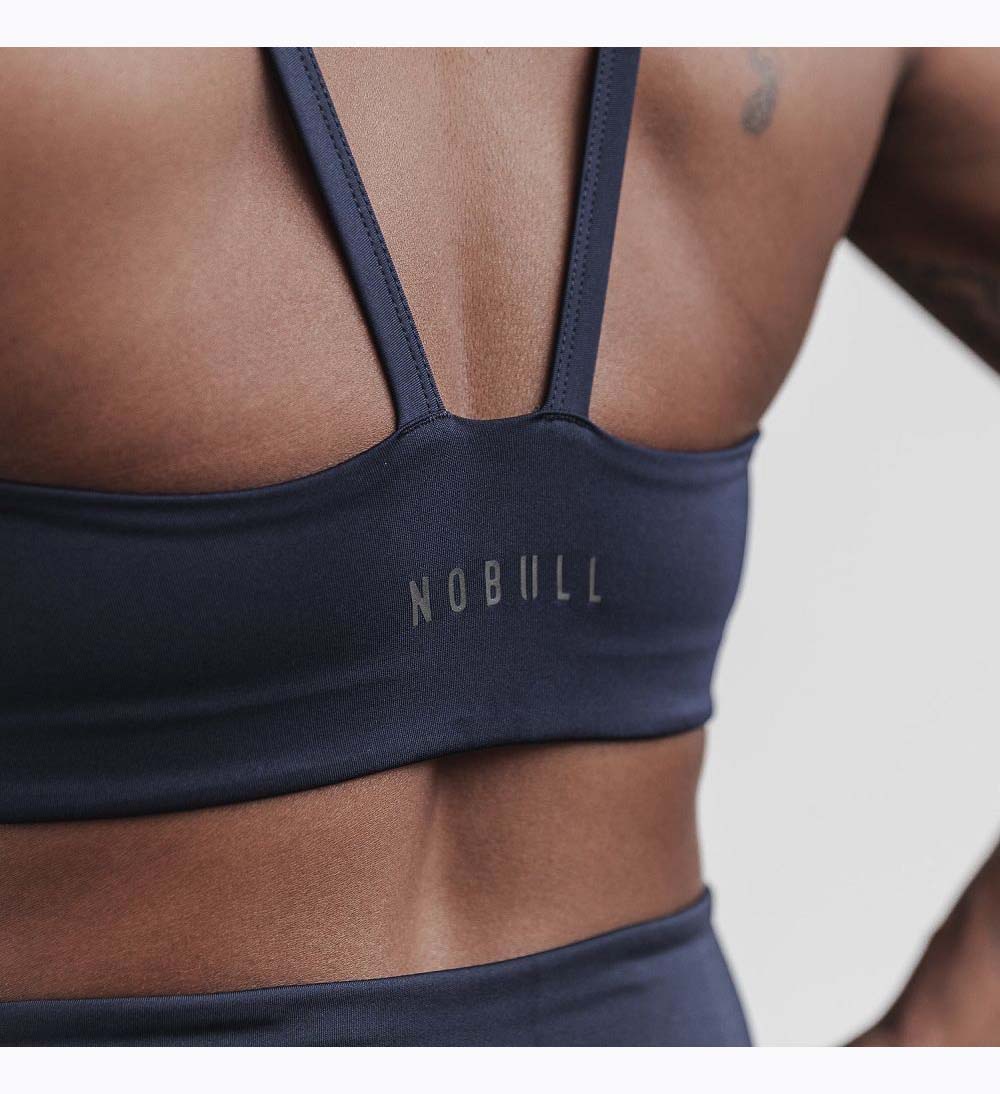 Women NOBULL Sleek V-Back (A-C) Sports Bra Night Navy | DQKBW-5708