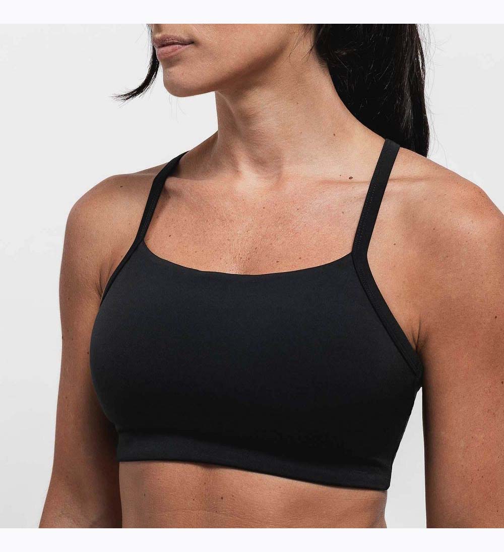 Women NOBULL Sleek V-Back (D-DD) Sports Bra Black | TNUGP-0692