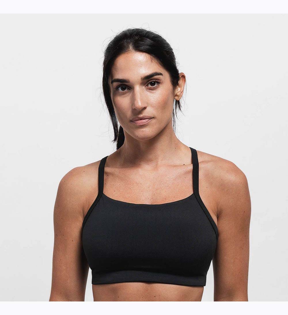 Women NOBULL Sleek V-Back (D-DD) Sports Bra Black | TNUGP-0692