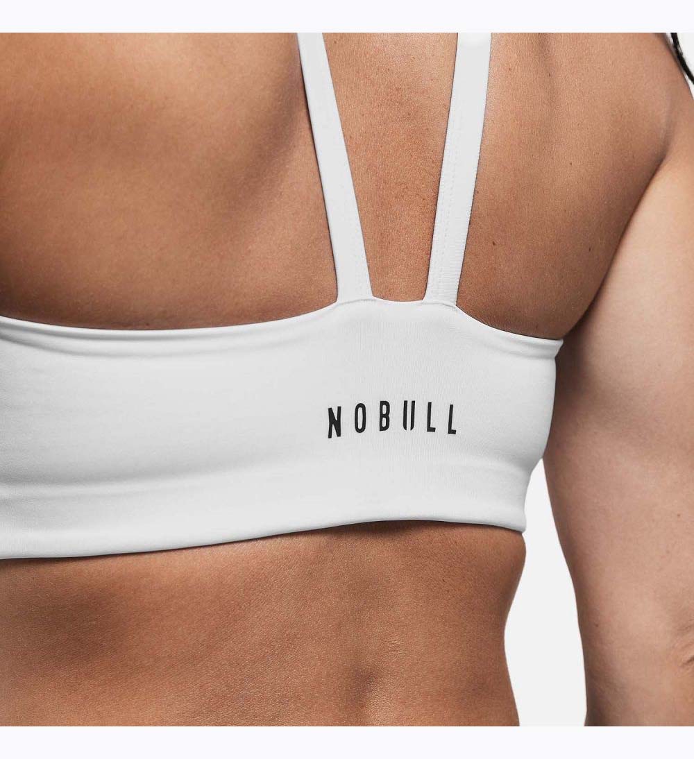 Women NOBULL Sleek V-Back (D-DD) Sports Bra White | FLXIJ-6139