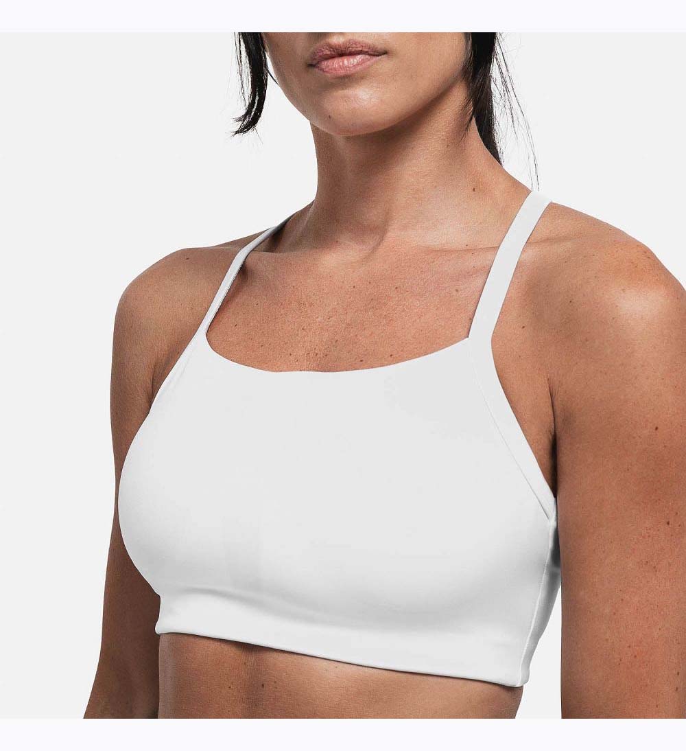 Women NOBULL Sleek V-Back (D-DD) Sports Bra White | FLXIJ-6139