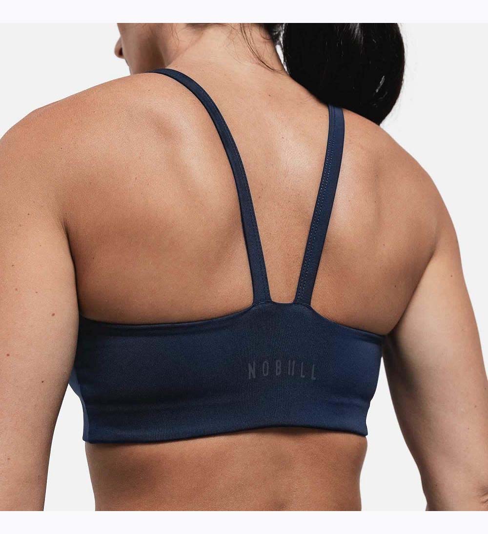 Women NOBULL Sleek V-Back (D-DD) Sports Bra Night Navy | DHZIX-5194