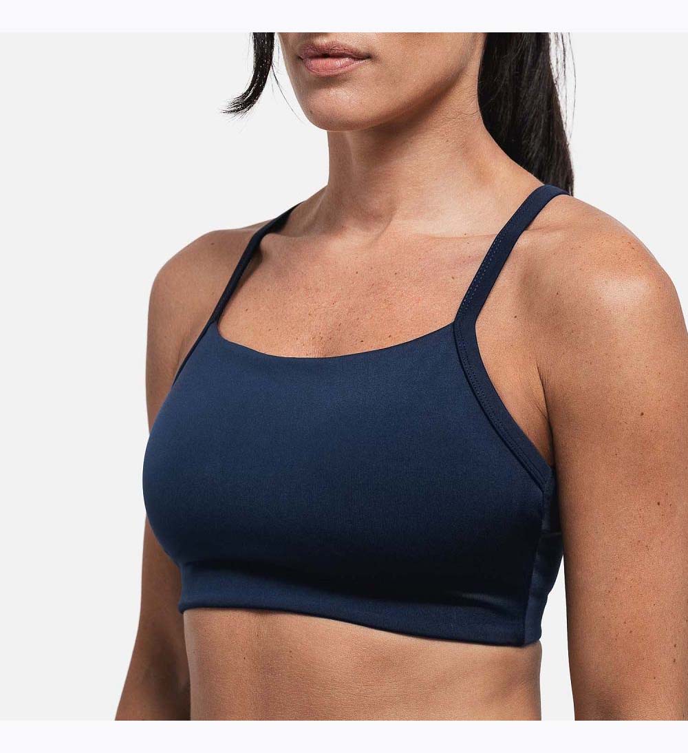 Women NOBULL Sleek V-Back (D-DD) Sports Bra Night Navy | DHZIX-5194