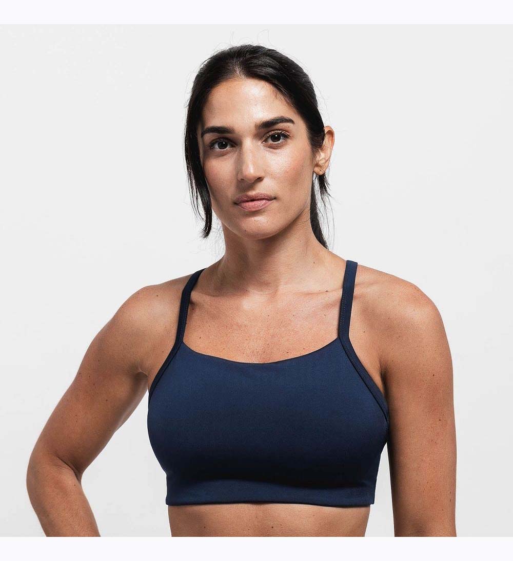 Women NOBULL Sleek V-Back (D-DD) Sports Bra Night Navy | DHZIX-5194