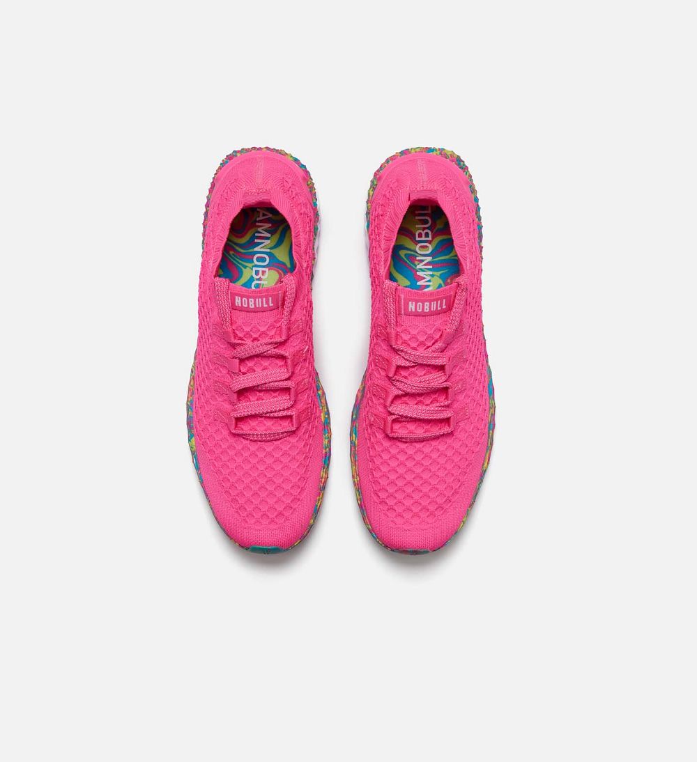 Women NOBULL Swirl ASPIRE Running Shoes Neon Pink Swirl | GDERS-1649