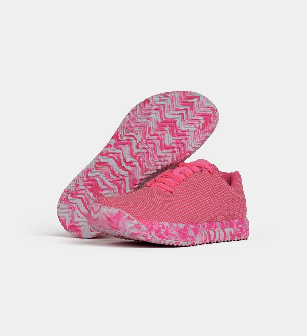 Women NOBULL Swirl IMPACT Training Shoes Neon Pink White Swirl | ZTOXM-4235