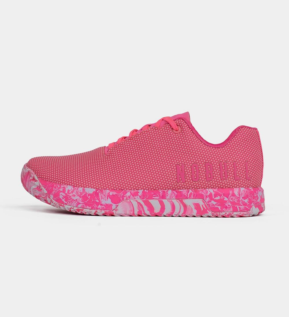 Women NOBULL Swirl IMPACT Training Shoes Neon Pink White Swirl | ZTOXM-4235