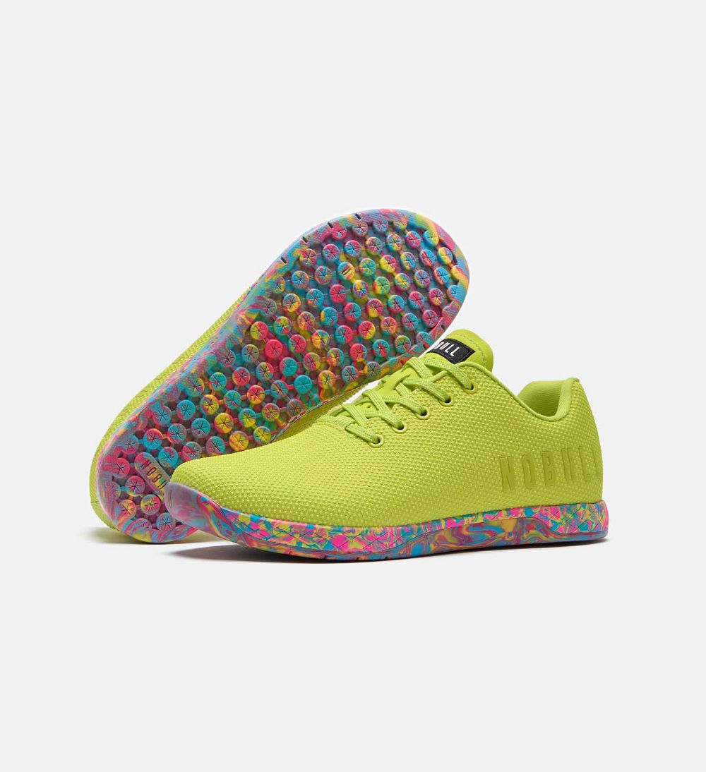 Women NOBULL Swirl OUTWORK Training Shoes Neon Lime Swirl | WIZDS-5420