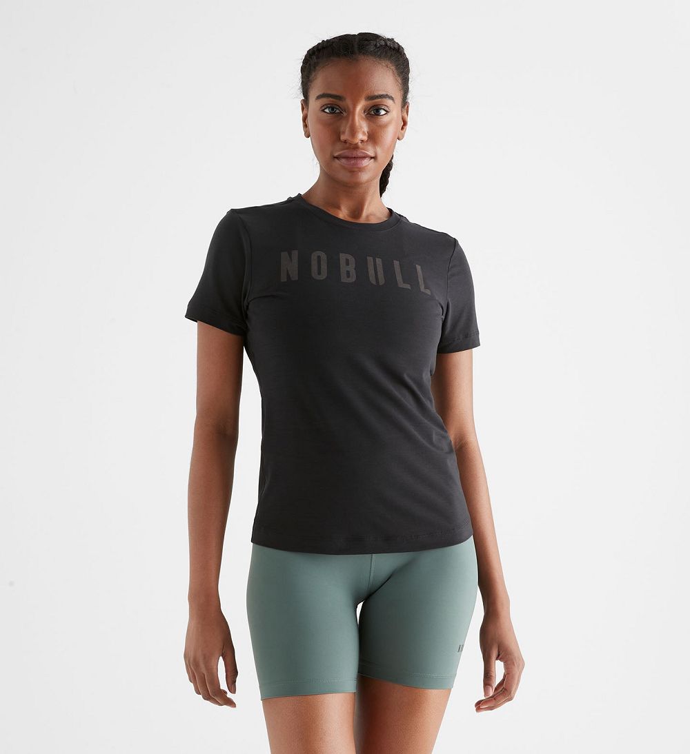 Women NOBULL T-Shirt Black | GOREY-5237