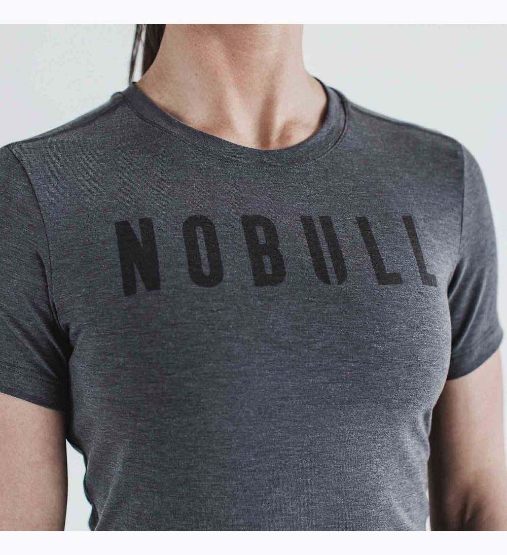 Women NOBULL T-Shirt Charcoal | LOARN-2354