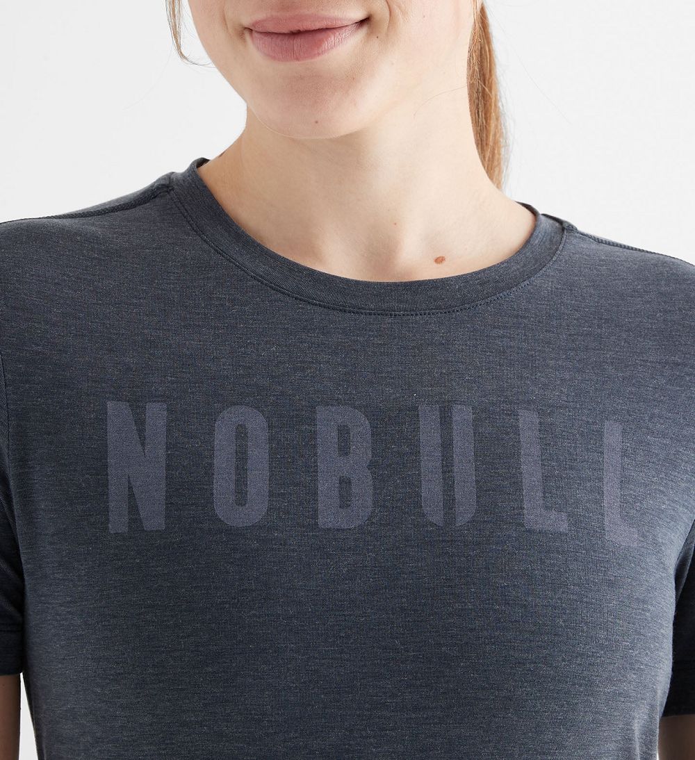 Women NOBULL T-Shirt Navy | MYOSC-7342