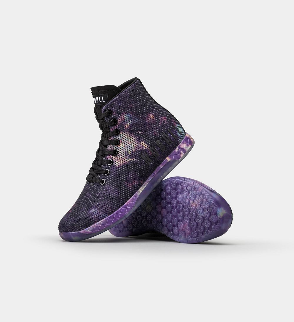 Women NOBULL Tie-Dye High-Top Training Shoes Black Blue | DJEIF-7215