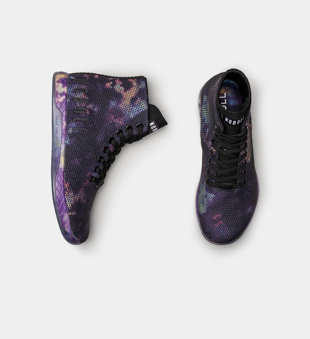 Women NOBULL Tie-Dye High-Top Training Shoes Black Blue | DJEIF-7215