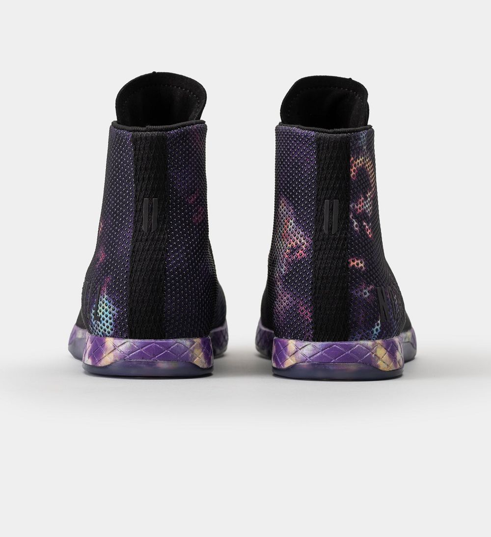 Women NOBULL Tie-Dye High-Top Training Shoes Black Blue | DJEIF-7215