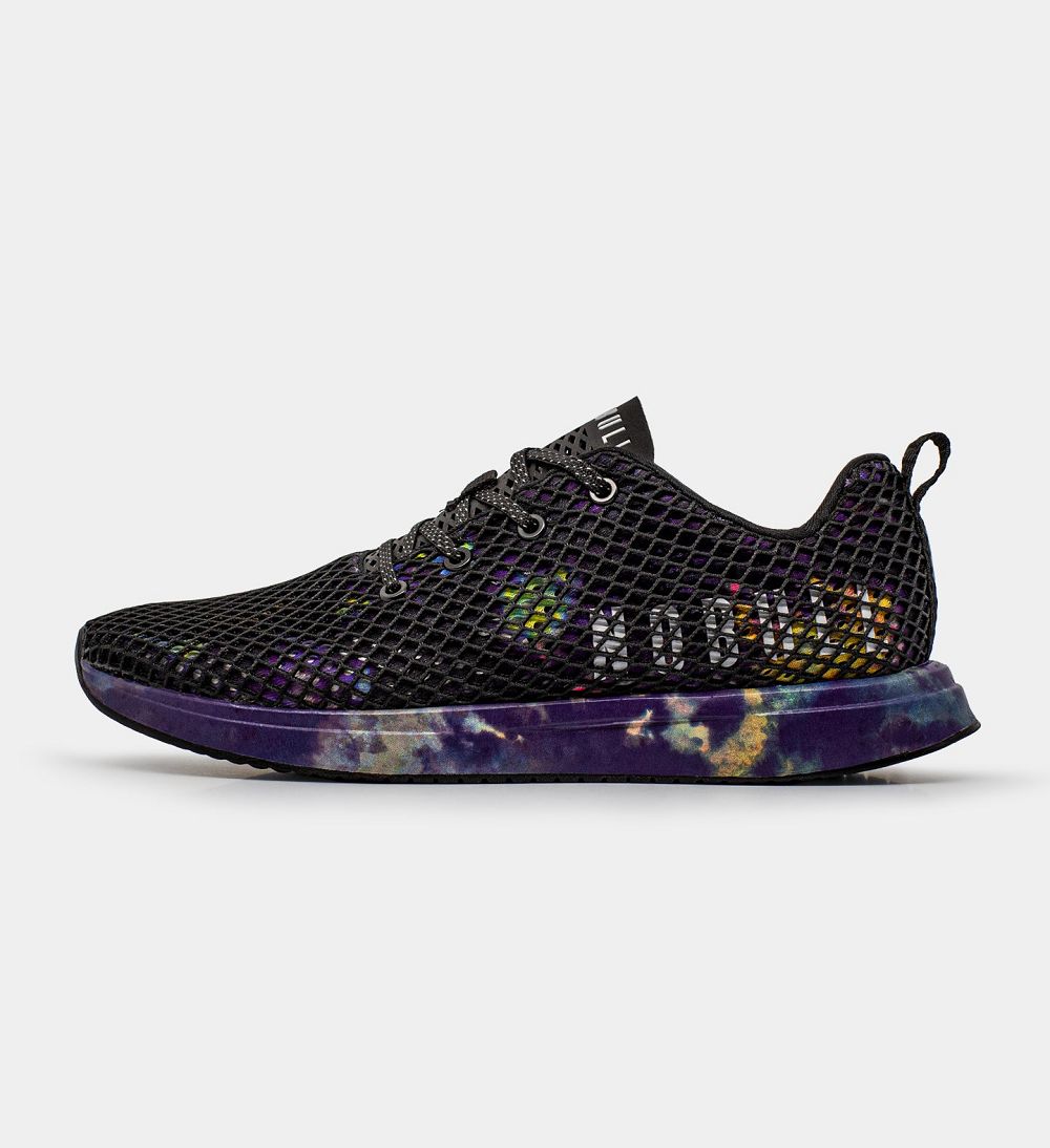 Women NOBULL Tie-Dye Mesh Running Shoes Black Blue | BKYHI-0256