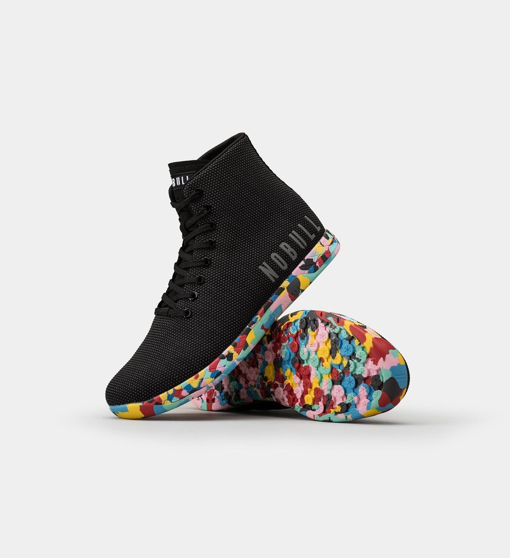 Women NOBULL Wild High-Top OUTWORK Training Shoes Black Wild | BJHOR-7613