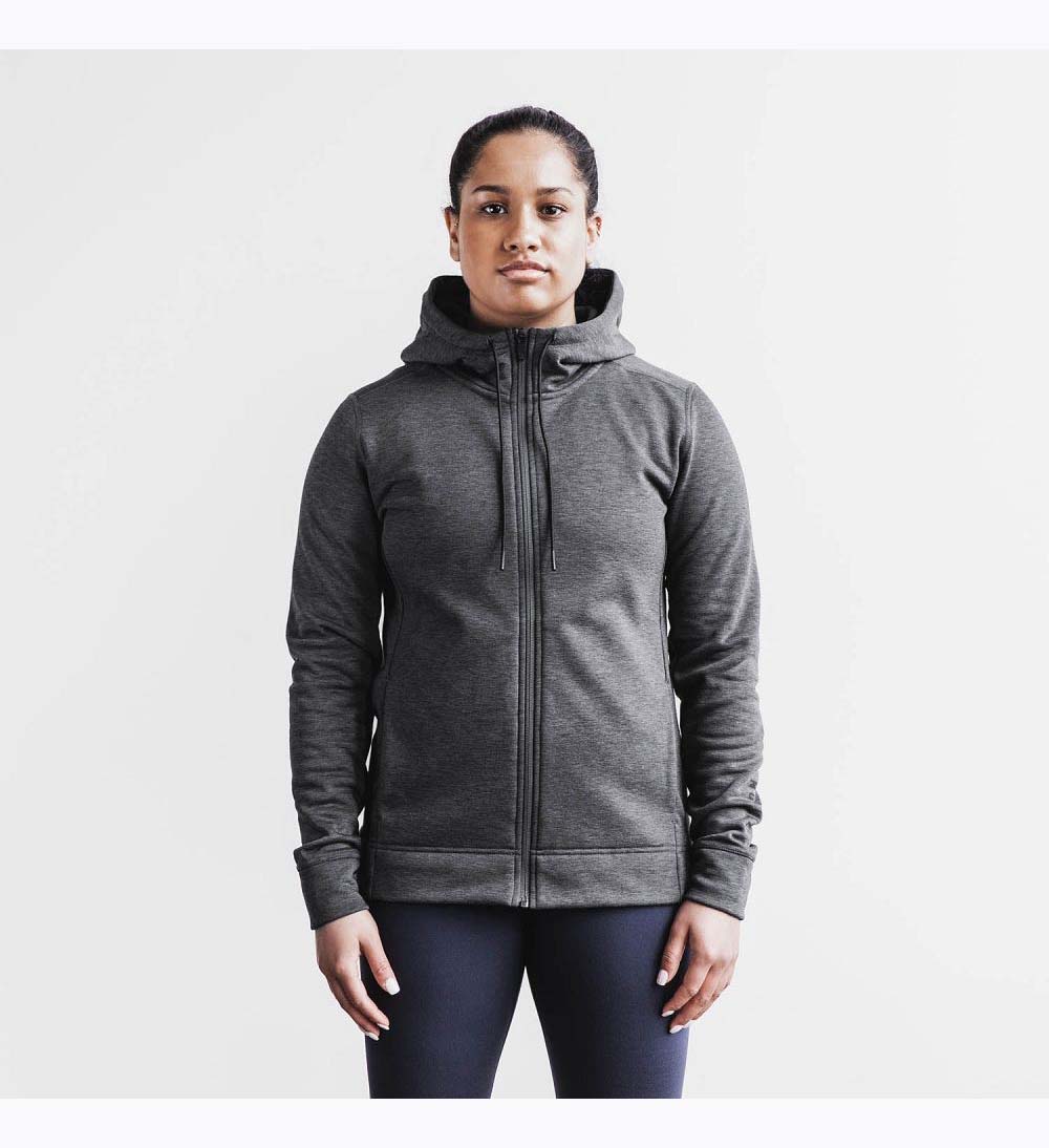 Women NOBULL Zip-Up Jacket Charcoal | ETZWF-2086