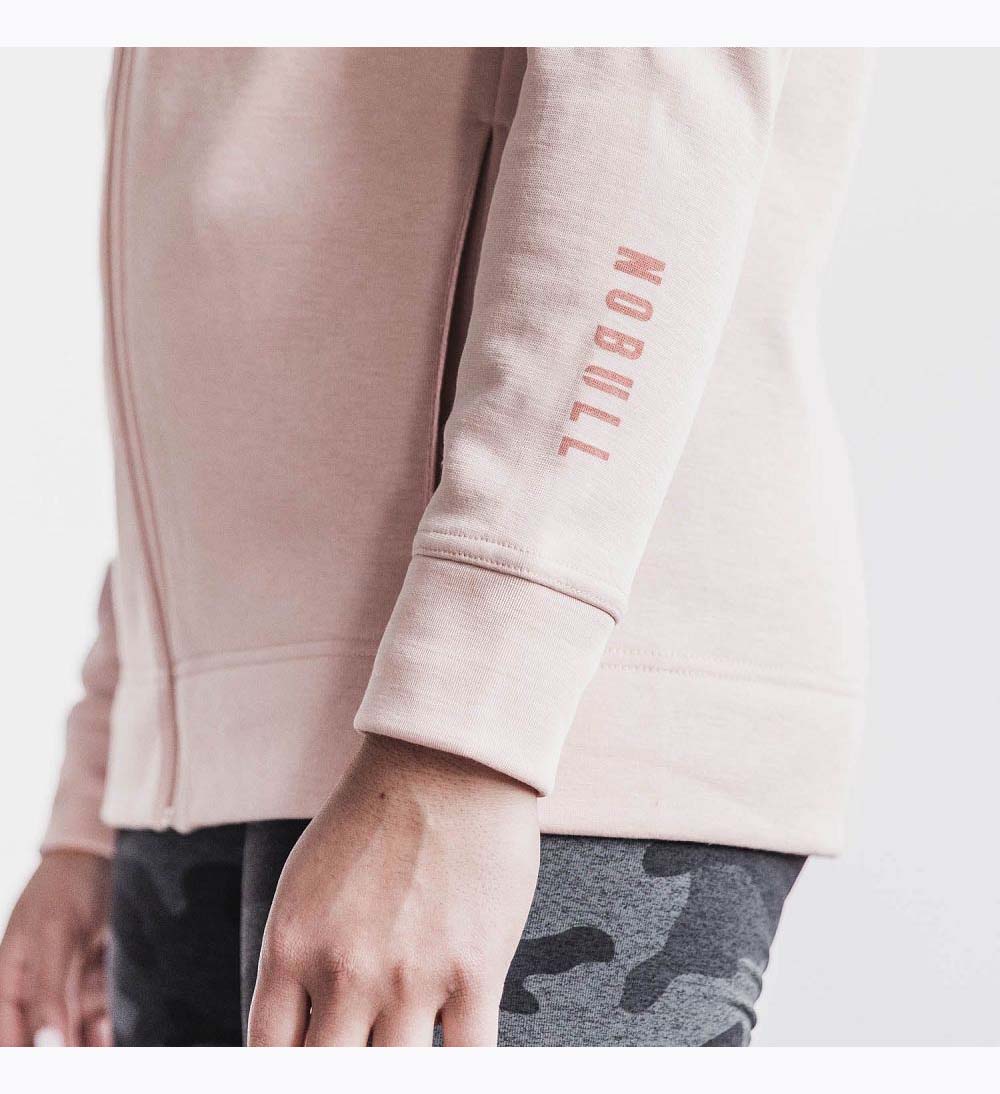 Women NOBULL Zip-Up Jacket Dusty Rose | GCAOD-1820