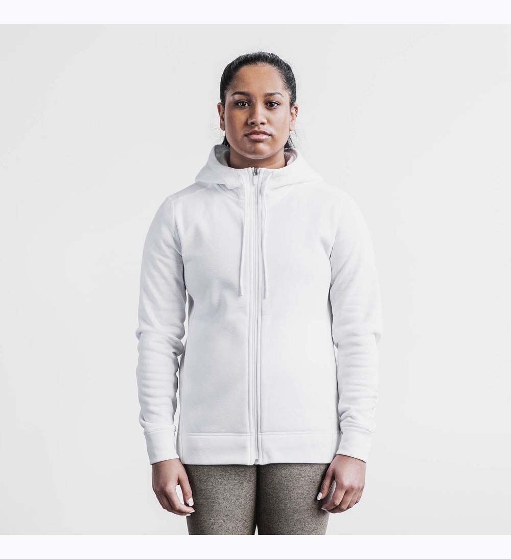 Women NOBULL Zip-Up Jacket White | EPVSZ-2743